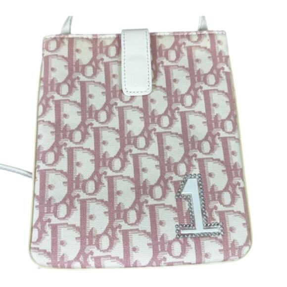 Christian Dior Pink Trotter Logo "1" Vintage Crossbody Pouch (CDXX200) - Picture 2 of 10